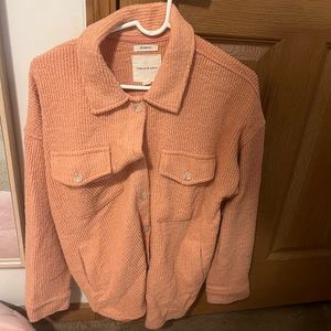 Orange Button Down Shacket